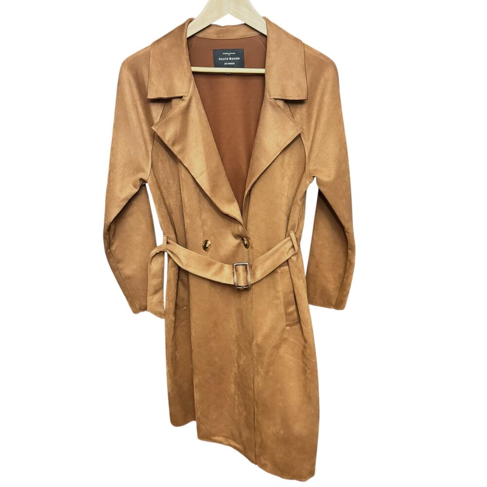 66. Haute Monde Brown Trench-Style Coat Medium